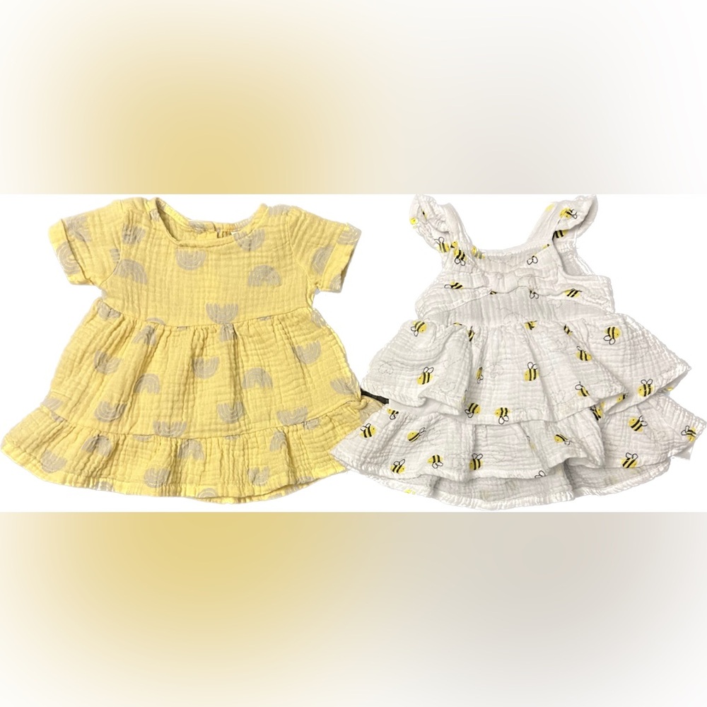 ⭐️Koala Baby bundle of 2 dresses and bloomers set rainbow and bees size 3 month